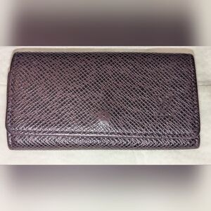 LOUIS VUITTON Key Case Taiga Bordeaux Taigareza VGUC